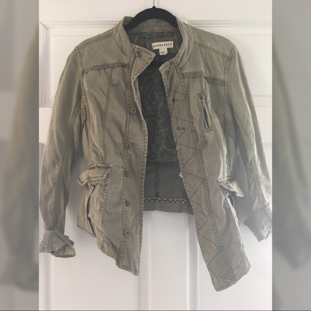 Marrakech utility jacket in army green